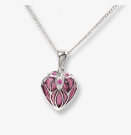 Nicole Barr Designs Sterling Silver Heart Necklace-pink - Pink Heart Necklace Transparent Background, HD Png Download, Transparent PNG