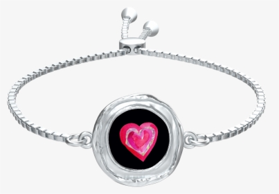 Big Heart Coin Silver Bracelet - Swarovski Bracelet Black, HD Png Download, Transparent PNG