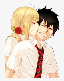 Ao No Exorcist Images Ao No Exorcist Wallpaper And - Blue Exorcist Shiemi And Rin Kiss, HD Png Download, Transparent PNG