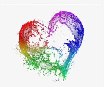 Heart Color Rainbow Love Cute Liquid Splash - Splash Color Love Png, Transparent Png, Transparent PNG