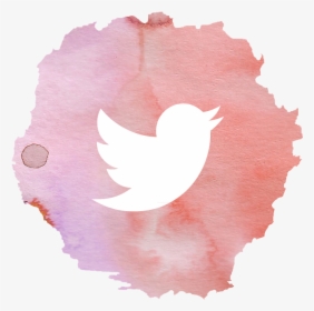 Watercolor Twitter Png , Png Download - Twitter Icon In Pink Watercolor, Transparent Png, Transparent PNG