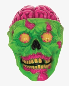 Neon Zombie Skull - Skull, HD Png Download, Transparent PNG