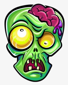 #mq #head #zombie #brain #green - Cartoon Zombie Face Drawing, HD Png Download, Transparent PNG