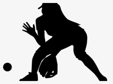 Men S Softball Cliparts - Girl Softball Player Silhouette, HD Png Download, Transparent PNG