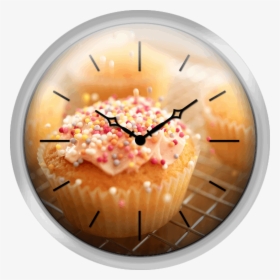Sprinkles Falling On Frosted Cupcake - Wall Clock, HD Png Download, Transparent PNG