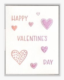 Valentine S Day Hearts Letterpress Greeting Card - Heart, HD Png Download, Transparent PNG