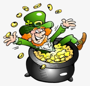 Clip Art Free Library Revolutionary With A Pot - Leprechaun Sitting On Pot Of Gold, HD Png Download, Transparent PNG