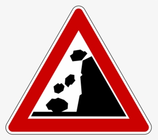 Falling Rocks Warning Road Sign - Haben Sie Bei Dieser Verkehrszeichenkombination Zu, HD Png Download, Transparent PNG