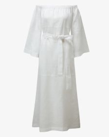 Long White Linen Dresses With Sleeves, HD Png Download, Transparent PNG