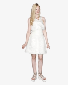 Elle Fanning White Dress - Elle Fanning Png, Transparent Png, Transparent PNG