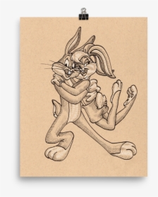 Bugs And Lola Bunny Art Print - Sketch, HD Png Download, Transparent PNG