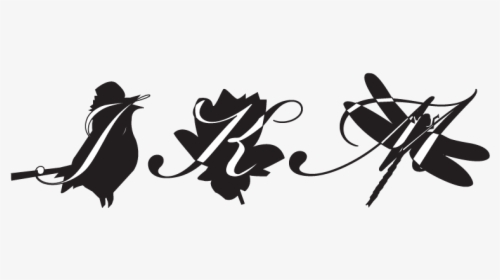 Bird Flower Dragonfly - Calligraphy, HD Png Download, Transparent PNG
