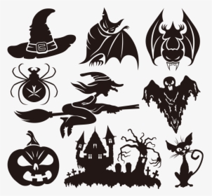 Halloween Royalty Free Jack O Lantern Clip Art - Halloween Black And White Stickers, HD Png Download, Transparent PNG