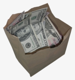 Brown Paper Bag With Money, HD Png Download, Transparent PNG