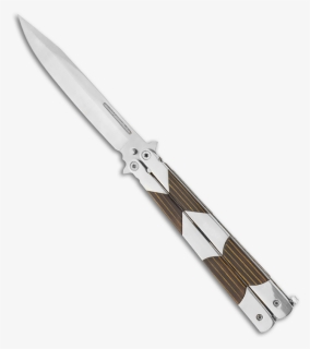 Transparent Butterfly Knife Png - Wood Handle Kitchen Knife, Png Download, Transparent PNG
