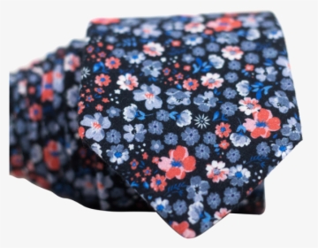 Orange Blue And Grey Floral Necktie - Patchwork, HD Png Download, Transparent PNG