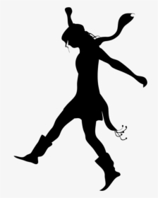 Transparent Png Silhouette People - Silhouette Girl Jumping Png, Png Download, Transparent PNG