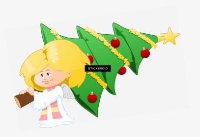 Christmas Tree Angel Greeting Cards Clipart , Png Download - Christmas Clip Art, Transparent Png, Transparent PNG
