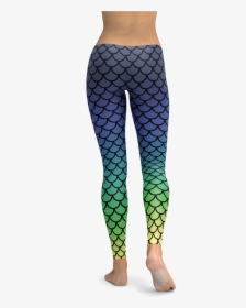 Mermaid Scales Leggings Yoga Pants, Blue Green Yellow - Yoga Mermaid Leggings, HD Png Download, Transparent PNG