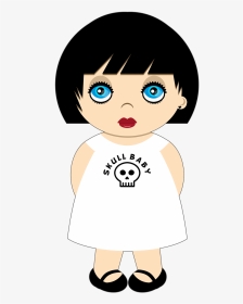 Doll, Cartoon, Girl, Skull, Baby Doll - Dibujos Animados De Una Muñeca, HD Png Download, Transparent PNG