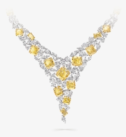 A Graff High Jewellery Yellow And White Diamond Necklace - Thong, HD Png Download, Transparent PNG