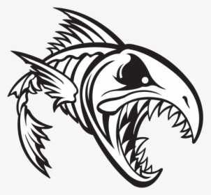 Walleye Vector Jumping - Skeleton Fish Drawing, HD Png Download, Transparent PNG