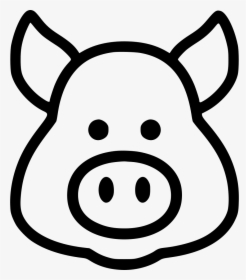 Pig - Pig Head Clipart Black And White, HD Png Download, Transparent PNG