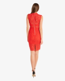 Lace Panel Dress In Colour High Risk Red - Cocktail Dress, HD Png Download, Transparent PNG