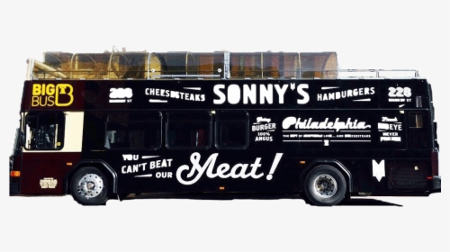 Big Bus Has A Bus Dedicated To Sonny S Famous Steaks - Double-decker Bus, HD Png Download, Transparent PNG