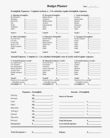 Printable Fortnight Budget Planner Main Image - Printable Fortnightly Budget Template, HD Png Download, Transparent PNG