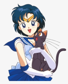 Luna Sailor Moon Transparent Sailor Mercury Ami Mizuno - Sailor Mercury And Luna, HD Png Download, Transparent PNG