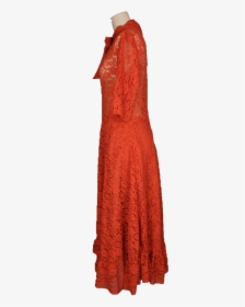 Orange Lace Dress Side - Gown, HD Png Download, Transparent PNG