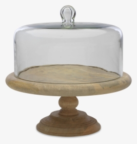 Mango Wood Cake Stand With Recycled Glass Dome - Wooden Cake Stand With Dome, HD Png Download, Transparent PNG