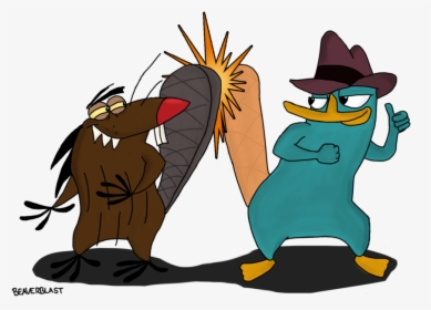 Beaver-tail Slap Colored By Beaverblast On Clipart - Perry The Platypus And Beaver, HD Png Download, Transparent PNG