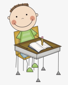 Child Writing At Desk Clipart - Student Working Clipart, HD Png Download, Transparent PNG