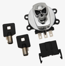 Drag Specialties Chrome Skull Ignition Switch For 99-11 - Harley Ignition Switch Cover Skull, HD Png Download, Transparent PNG