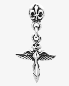 Chrome Angel Cross Earrings - Body Jewelry, HD Png Download, Transparent PNG