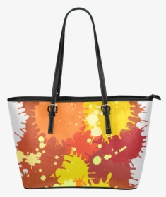 Summer Orange Yellow Splash Painting Leather Tote Bag/large - Shoulder Bag, HD Png Download, Transparent PNG