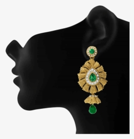 Traditional Ethnic Green Flame Dangler Earrings With - Earrings, HD Png Download, Transparent PNG