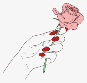 Aesthetics Image Pink Pastel Rose - Hand Holding A Rose, HD Png Download, Transparent PNG