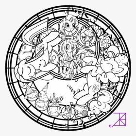 Pinkie Pinkamena Stained Glass Line Art By Akili - My Little Pony Dazzlings Coloring Pages, HD Png Download, Transparent PNG
