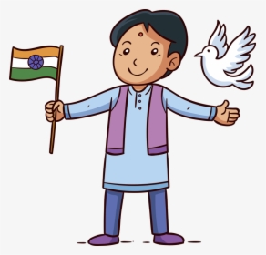 Boy With Indian Flag, HD Png Download, Transparent PNG