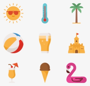 Summer - Beach Summer Vector Icons, HD Png Download, Transparent PNG