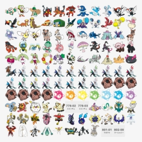 778 02 778 03 ミッキユ 801 01 802 00 マギアナマ シャドー Pokémon - All The Alola Pokemon, HD Png Download, Transparent PNG