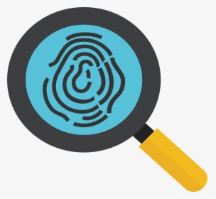 Black And White Library Icon Search Alignment Transprent - Fingerprint Magnifying Glass Icon, HD Png Download, Transparent PNG