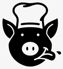 Transparent Pig Silhouette Png - Pig Wearing Chef Hat, Png Download, Transparent PNG