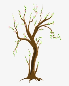 Springtime Tree Png Black And White - Tree In Spring Clipart, Transparent Png, Transparent PNG