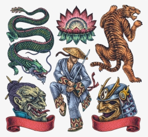 Tattoo Artist Character Japanese Dragon Vector Irezumi - Japanese Dragon Dragon Vector, HD Png Download, Transparent PNG