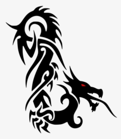 Red Eye Dragon Silhouette Vector Image - Dragon Tribal Tattoo Png, Transparent Png, Transparent PNG