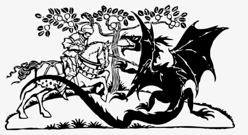 St George And The Dragon Clip Arts - Saint George And The Dragon Drawings, HD Png Download, Transparent PNG